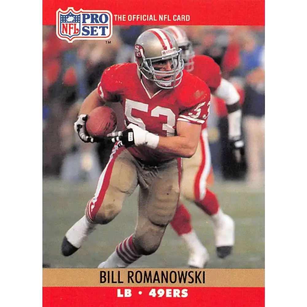 1990 Pro Set #642 Bill Romanowski NM-MT RC Rookie San Francisco 49ers Football Card - Football Card Single