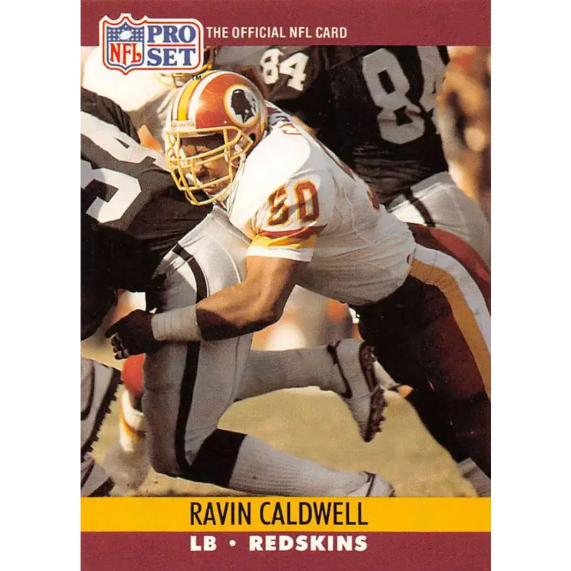 1990 Pro Set #662 Ravin Caldwell NM-MT RC Rookie Washington Redskins Football Card - Football Card Single