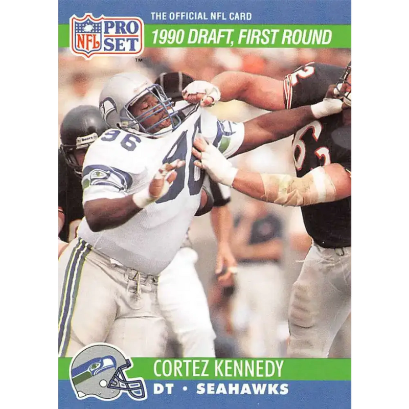 1990 Pro Set #671 Cortez Kennedy NM-MT RC Rookie Seattle Seahawks Football Card - Football Card Single