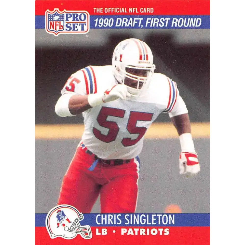 1990 Pro Set #676 Chris Singleton NM-MT RC Rookie New England Patriots Football Card - Football Card Single