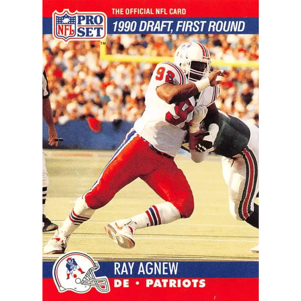 1990 Pro Set #678 Ray Agnew NM-MT RC Rookie New England Patriots Football Card - Football Card Single