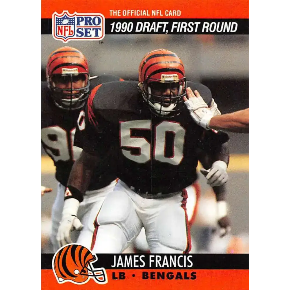 1990 Pro Set #680 James Francis NM-MT RC Rookie Cincinnati Bengals Football Card - Football Card Single