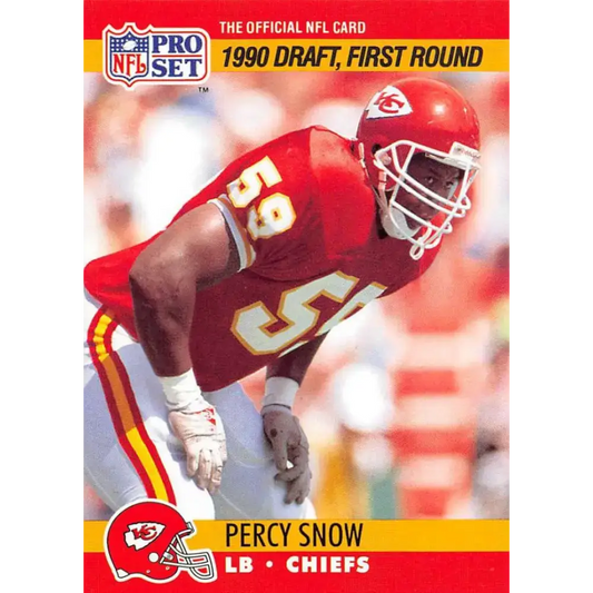 1990 Pro Set #681 Percy Snow NM-MT Kansas City Chiefs Football Card - Football Card Single