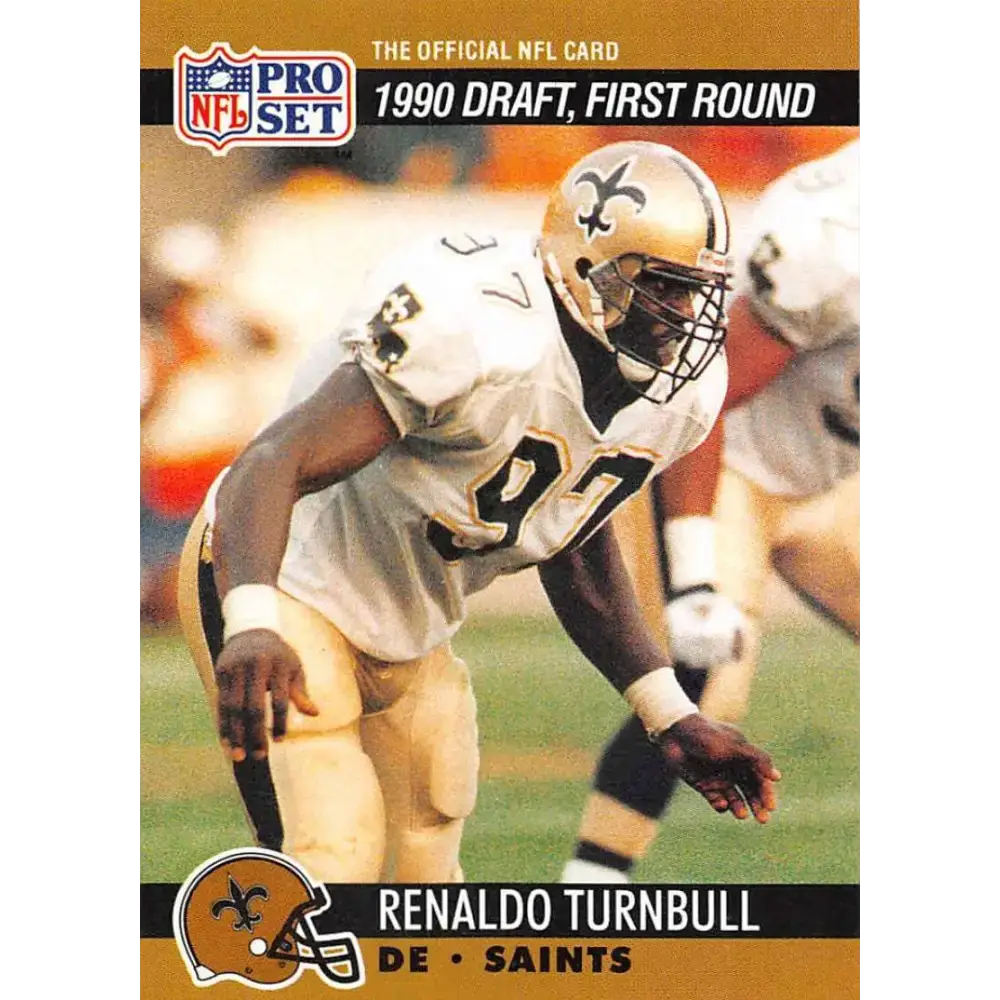 1990 Pro Set #682 Renaldo Turnbull NM-MT RC Rookie New Orleans Saints Football Card - Football Card Single