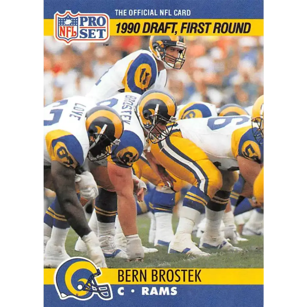 1990 Pro Set #691 Bern Brostek NM-MT RC Rookie Los Angeles Rams Football Card - Football Card Single