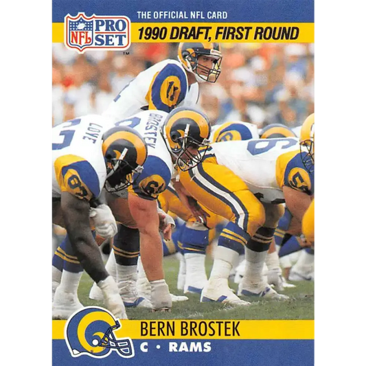 1990 Pro Set #691 Bern Brostek NM-MT RC Rookie Los Angeles Rams Football Card - Football Card Single