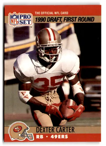 1990 Pro Set #693 Dexter Carter EX/NM RC Rookie 49ers ID:67079 - Football Card Single