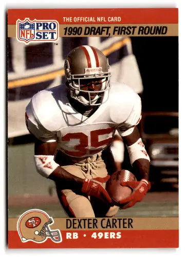1990 Pro Set #693 Dexter Carter EX/NM RC Rookie 49ers ID:67080 - Football Card Single