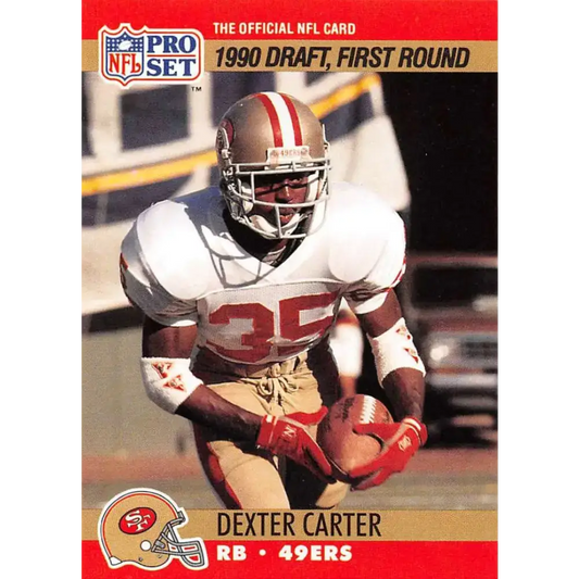 1990 Pro Set #693 Dexter Carter NM-MT RC Rookie San Francisco 49ers Football Card - Football Card Single