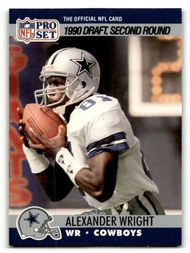 Original gloss Alexander Wright Dallas Cowboys football card from 1990 Pro Set