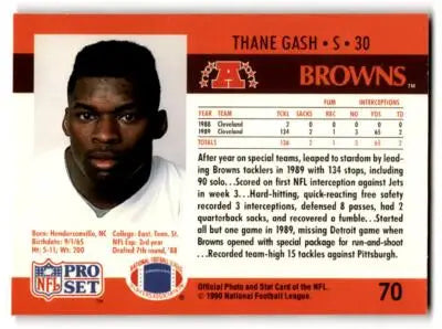 1990 Pro Set #70 Thane Gash - Football Card Single