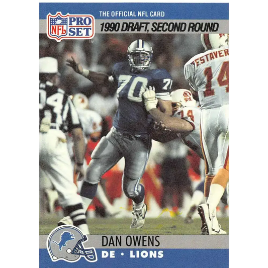 1990 Pro Set #704 Dan Owens NM-MT RC Rookie Detroit Lions Football Card - Football Card Single