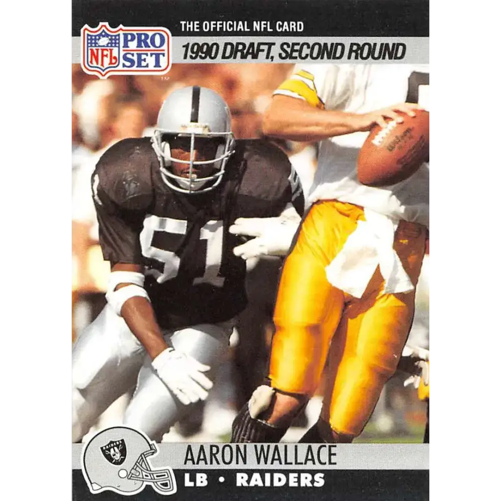 1990 Pro Set #706 Aaron Wallace NM-MT RC Rookie Los Angeles Raiders Football Card - Football Card Single