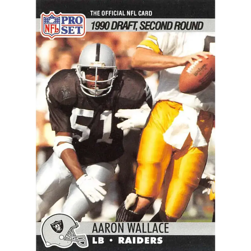 1990 Pro Set #706 Aaron Wallace NM-MT RC Rookie Los Angeles Raiders Football Card - Football Card Single