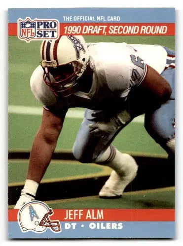 Original gloss Jeff Alm Houston football card from 1990 Pro Set Houston Oilers