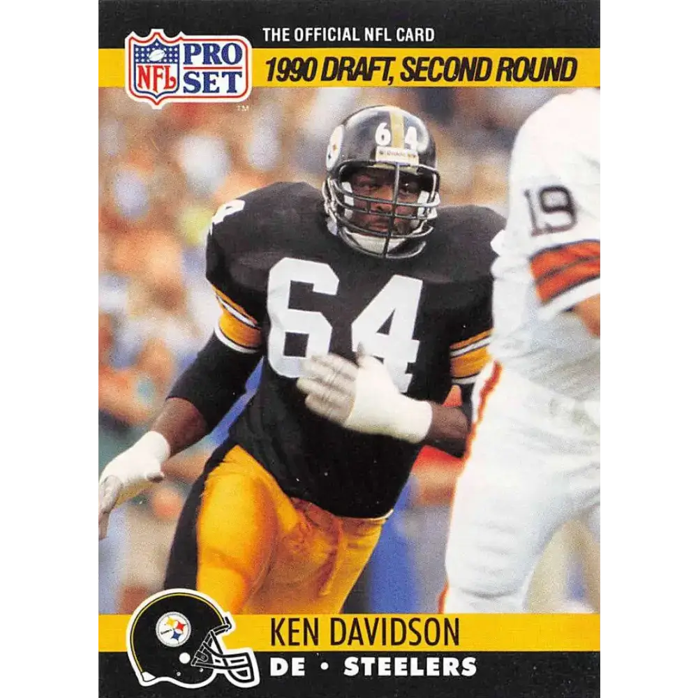 1990 Pro Set #712 Kenny Davidson NM-MT RC Rookie Pittsburgh Steelers Football Card - Football Card Single