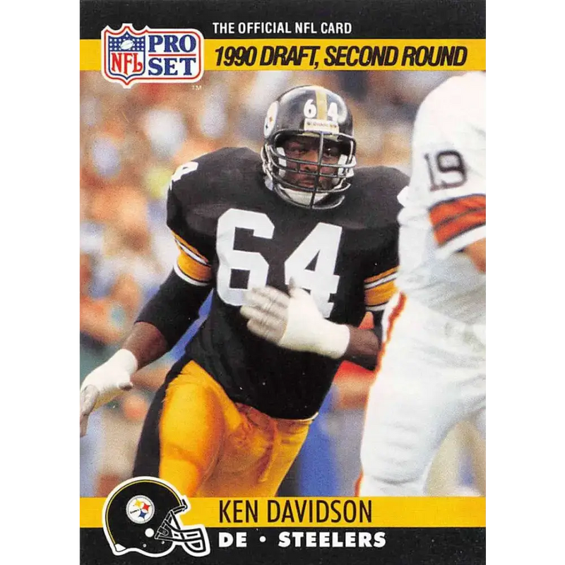 1990 Pro Set #712 Kenny Davidson NM-MT RC Rookie Pittsburgh Steelers Football Card - Football Card Single