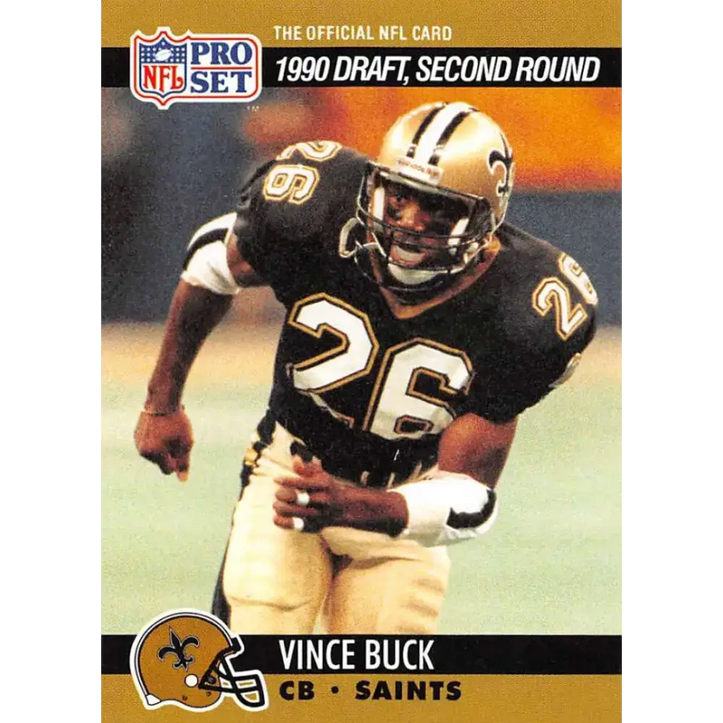 1990 Pro Set #713 Vince Buck NM-MT RC Rookie New Orleans Saints Football Card - Football Card Single