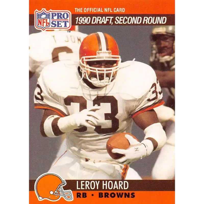 1990 Pro Set #714 Leroy Hoard NM-MT RC Rookie Cleveland Browns Football Card - Football Card Single