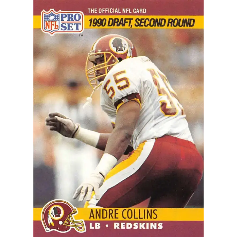 1990 Pro Set #715 Andre Collins NM-MT RC Rookie Washington Redskins Football Card - Football Card Single