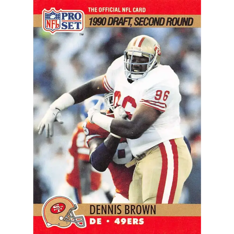 1990 Pro Set #716 Dennis Brown NM-MT RC Rookie San Francisco 49ers Football Card - Football Card Single