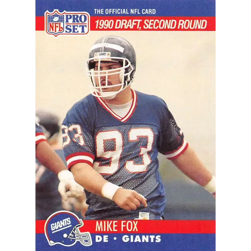 1990 Pro Set #720 Mike Fox NM-MT RC Rookie New York Giants Football Card - Football Card Single