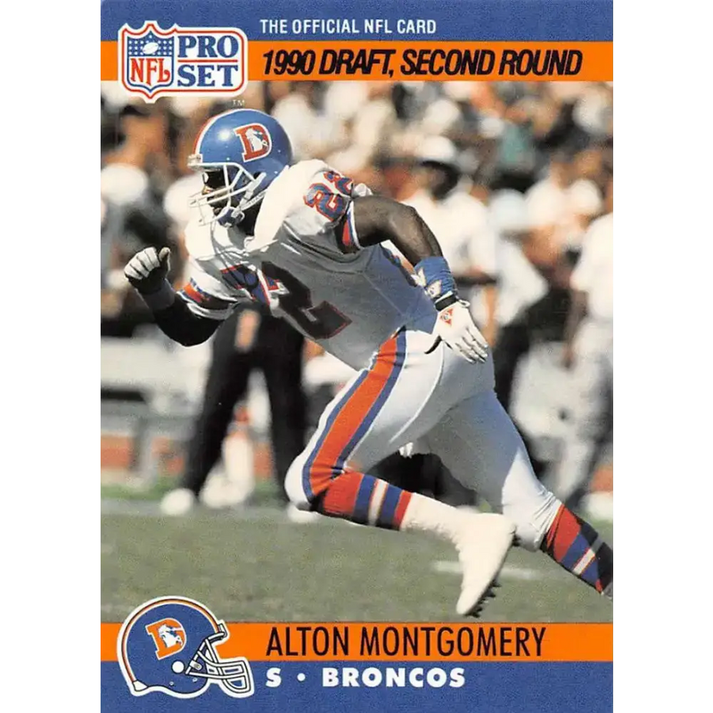 1990 Pro Set #721 Alton Montgomery NM-MT RC Rookie Denver Broncos Football Card - Football Card Single