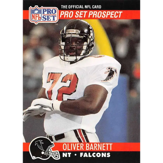 1990 Pro Set #723B Oliver Barnett NM-MT RC Rookie Atlanta Falcons Football Card - Football Card Single