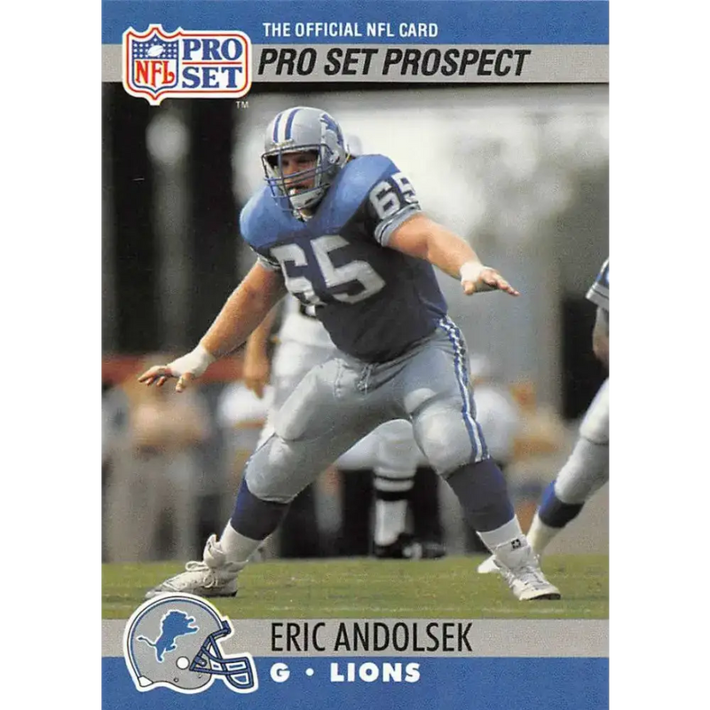 1990 Pro Set #731 Eric Andolsek NM-MT RC Rookie Detroit Lions Football Card - Football Card Single