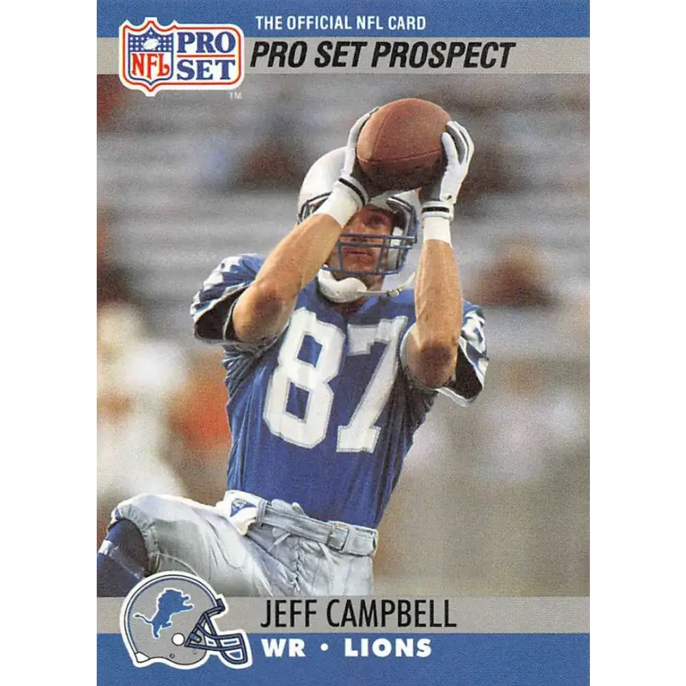 1990 Pro Set #732 Jeff Campbell NM-MT RC Rookie Detroit Lions Football Card - Football Card Single