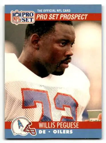 Willis Peguese Houston Oilers Football Card 1990 Pro Set Original Gloss EX/NM