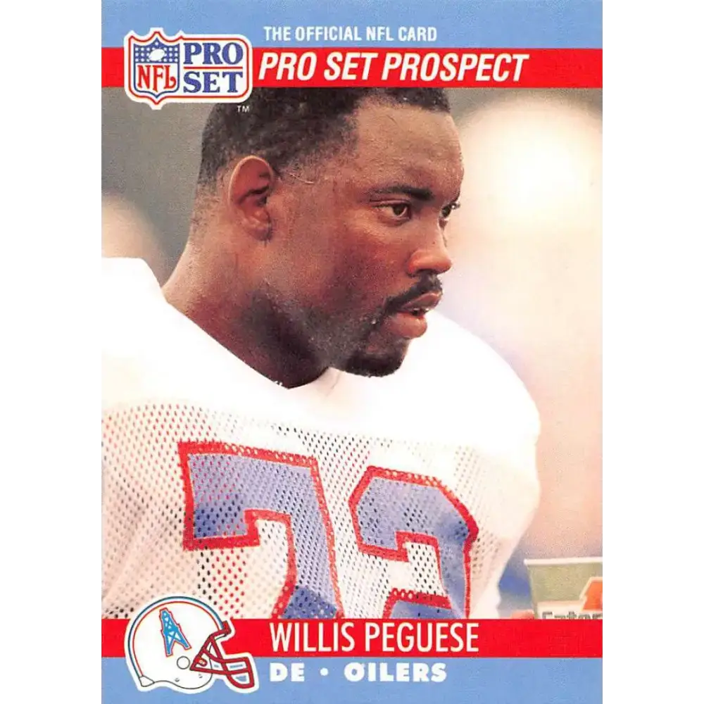 1990 Pro Set #735 Willis Peguese NM-MT RC Rookie Houston Oilers Football Card - Football Card Single