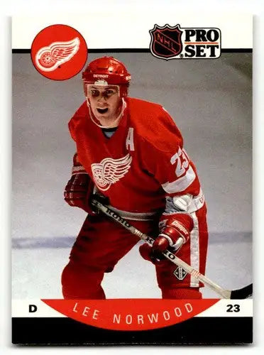1990 Pro Set #74 Lee Norwood Detroit Red Wings Hockey Cards EX/NM ID:60546 - Hockey Card Single