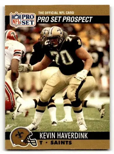 Original gloss Kevin Haverdink football card from 1990 Pro Set New Orleans Saints