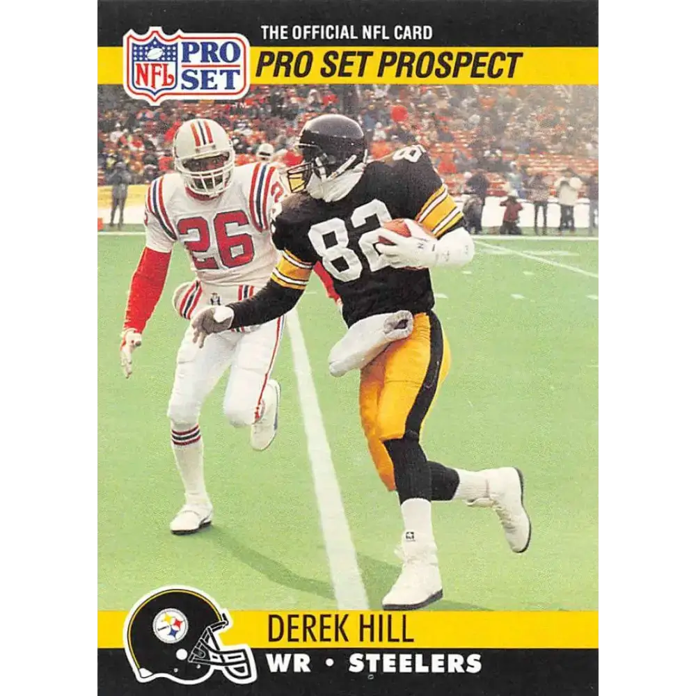 1990 Pro Set #748 Derek Hill NM-MT RC Rookie Pittsburgh Steelers Football Card - Football Card Single