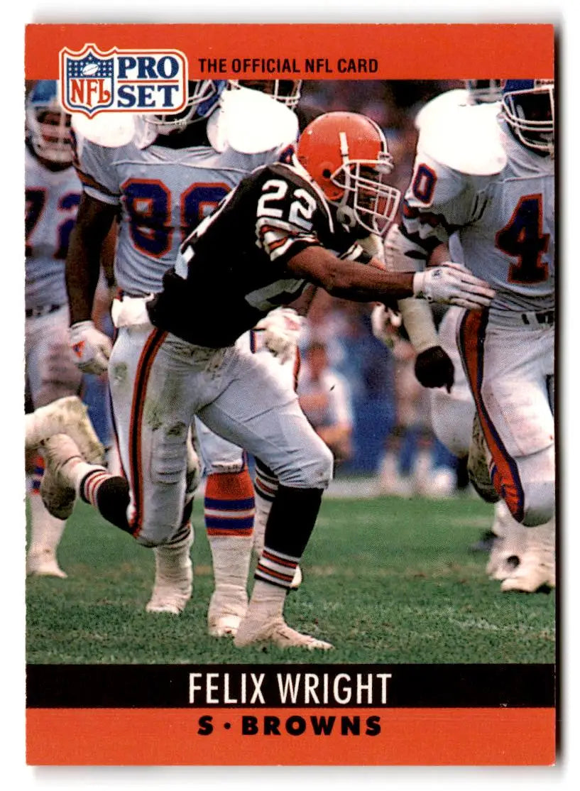 1990 Pro Set #76 Felix Wright - Football Card Single