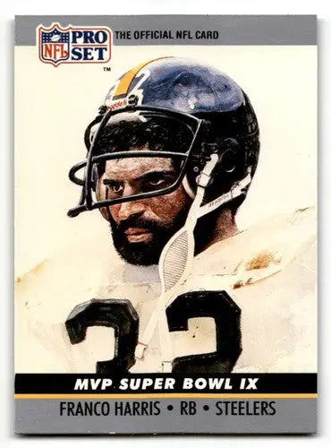 Original gloss Franco Harris Pittsburgh football card from 1990 Pro Set Steelers series