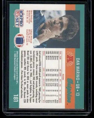 1990 Pro Set Dan Marino #181 Football - Football Card Single