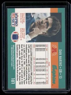 1990 Pro Set Dan Marino #181 Football - Football Card Single