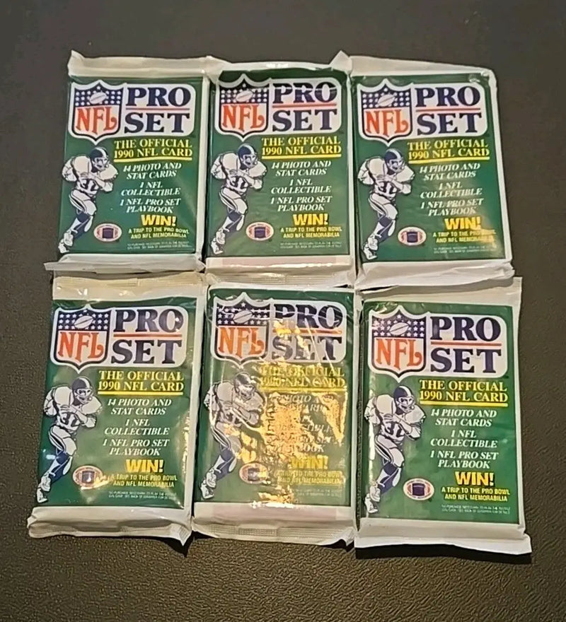 1990 Pro Set Football Series 1 Lot Of 6 Packs - 14 Cards Per Pack - Football Card Box