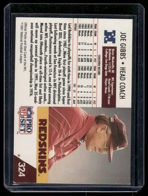 1990 Pro Set Joe Gibbs #324 Football - Football Card Single