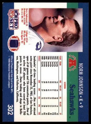 1990 Pro Set Norm Johnson 302 Seattle Seahawks