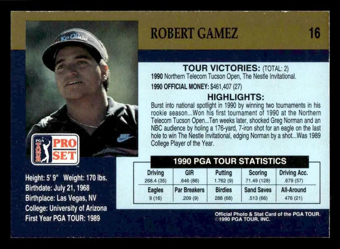 1990 Pro Set PGA Tour #16 Robert Gamez - Other
