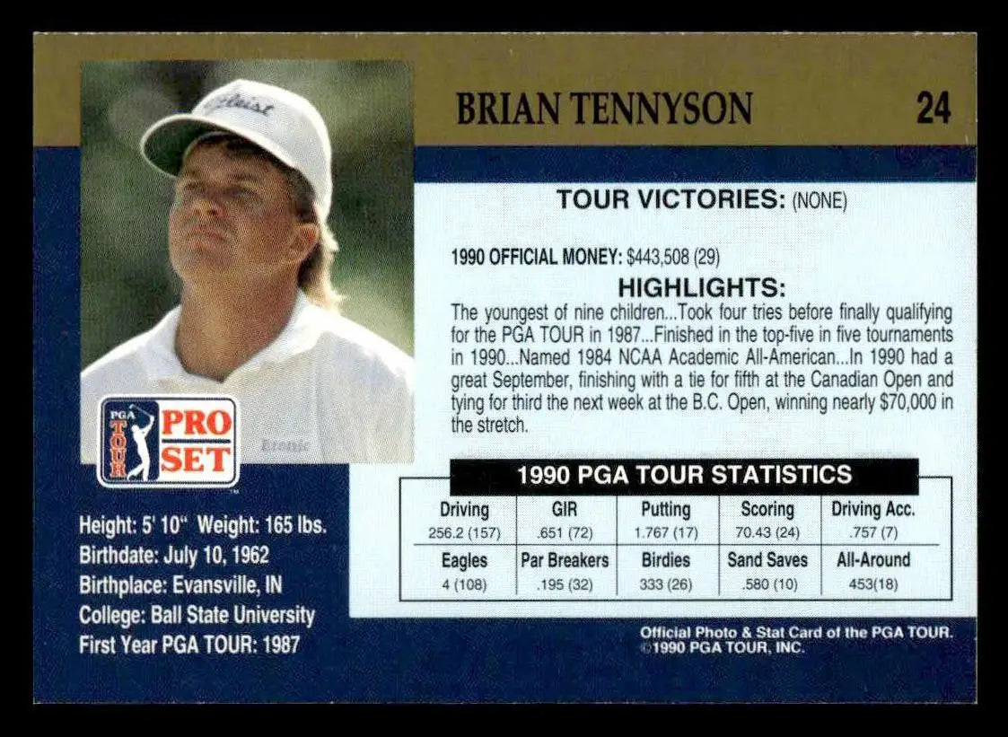1990 Pro Set PGA Tour #24 Brian Tennyson - Other