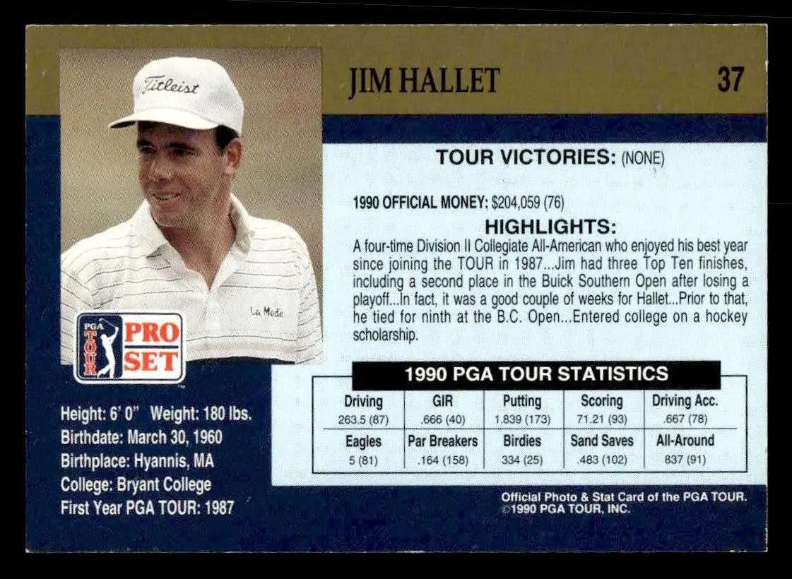 1990 Pro Set PGA Tour #37 Jim Hallet - Other
