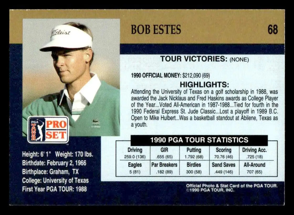 1990 Pro Set PGA Tour #68 Bob Estes - Other