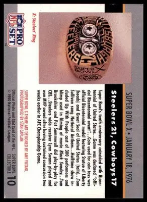 1990 Pro Set Super Bowl 10 Steelers Cowboys Football Card