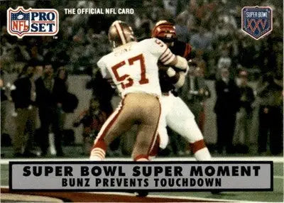 1990 Pro Set Super Bowl XXV Silver Anniversary Bunz Prevents Touchdown SBXVI - Football Card Single