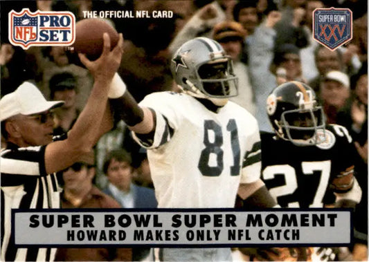 1990 Pro Set Super Bowl XXV Silver Anniversary Howard Makes Only NFL Catch SBSM, - Football Card Single