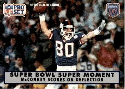 1990 Pro Set Super Bowl XXV Silver Anniversary McConkey Scores Deflection SBXXI - Football Card Single
